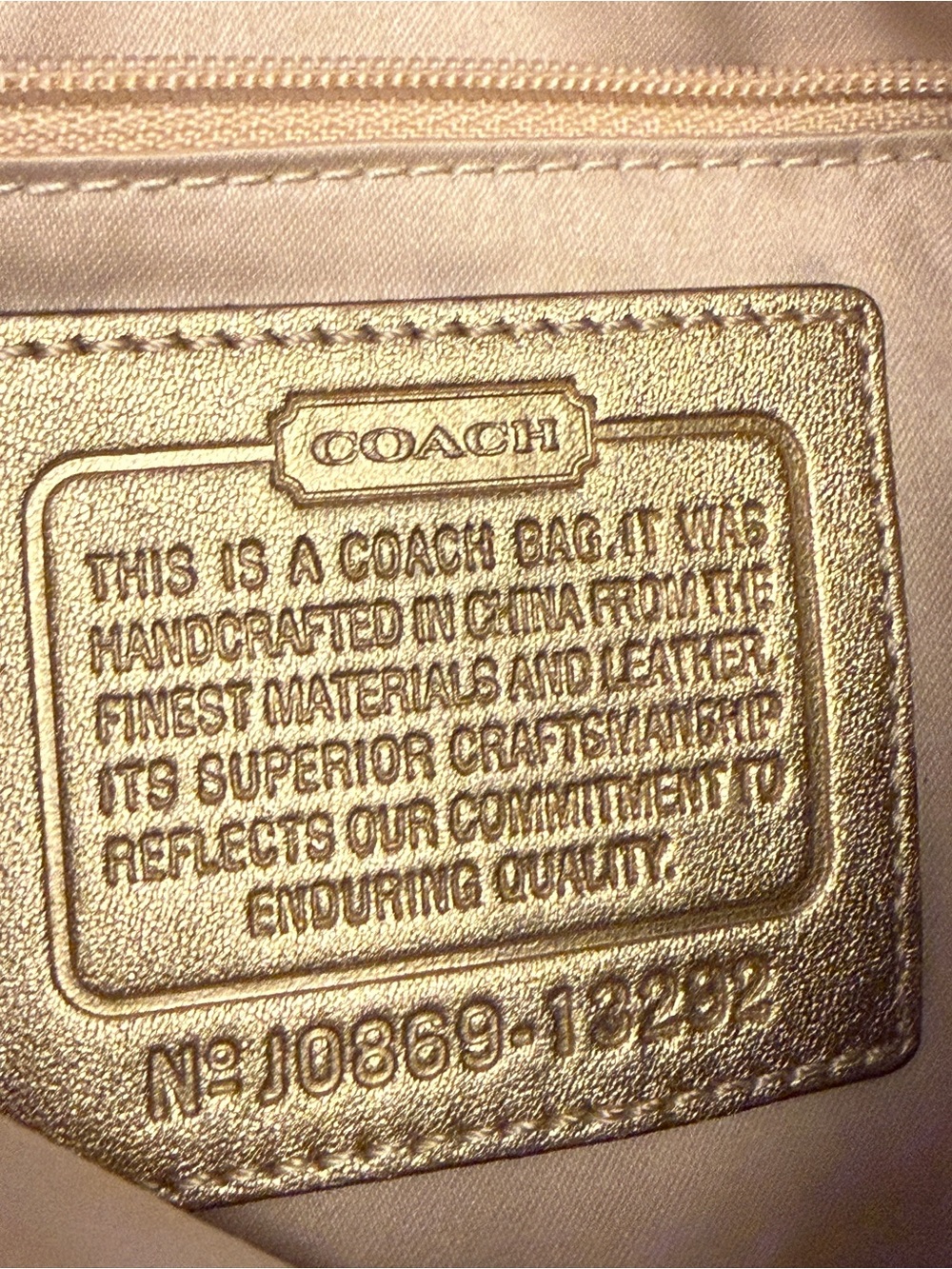 Vintage 2008 Coach Signature C Linen Jacquard Gold Crossbody Shoulder Bag - Picture 8 of 10